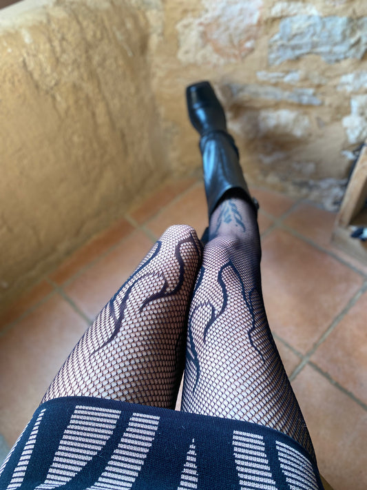 Collants résilles Flammes 🔥 - MORGAN